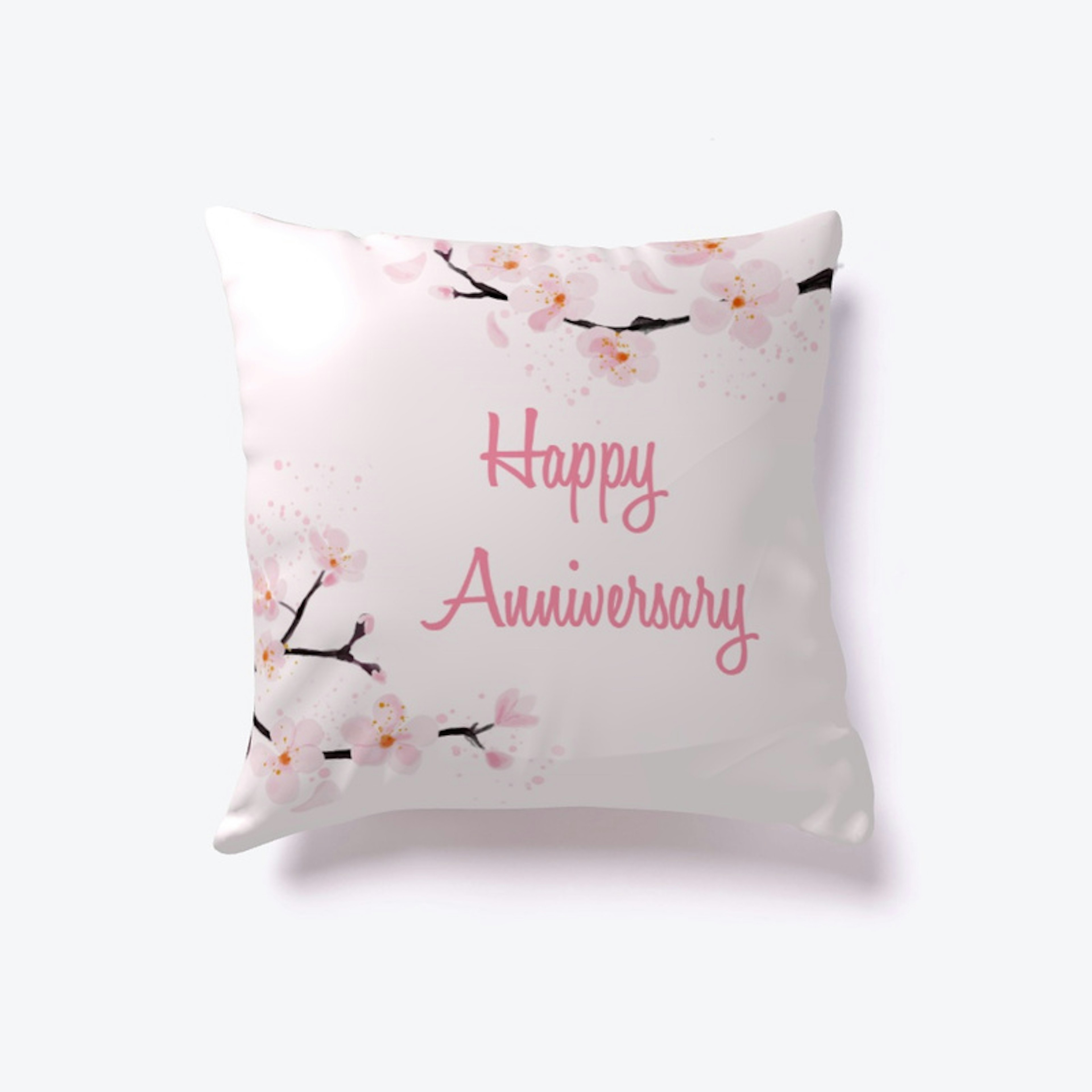 Happy Anniversary Pillow -Pink Cushion
